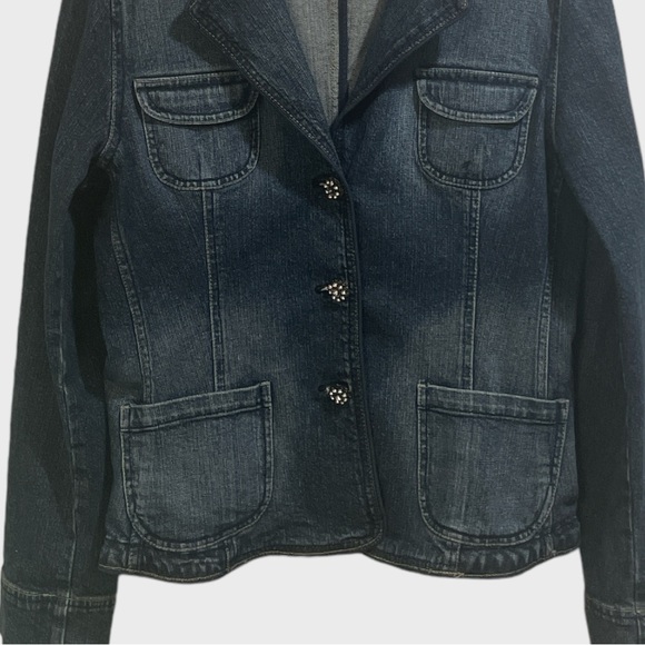Vintage KitKit 70’s Jeweled button Jean Jacket size Large - Picture 5 of 11